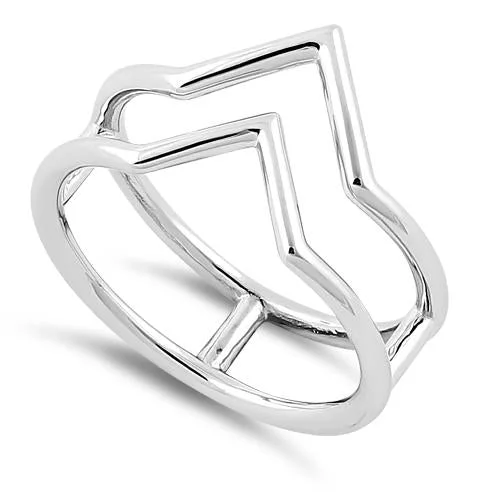 Ladies custom ring-Sterling Silver Double V Ring