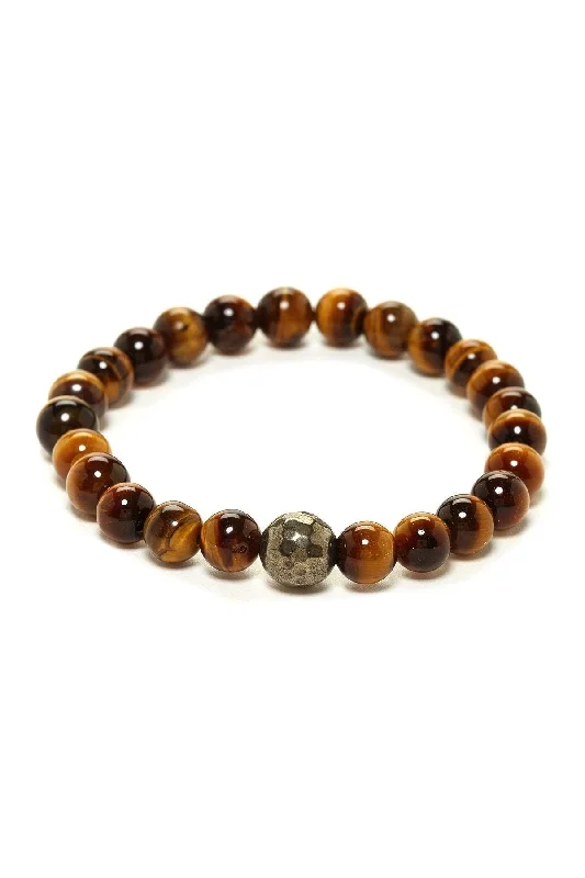 Ladies trendy bracelet-Tiger Eye Faceted Bracelet