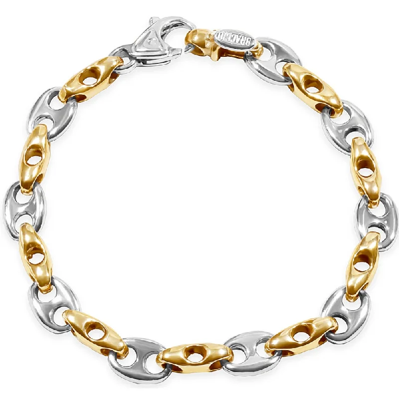 Ladies sterling silver bracelet-Men's Marine Link 14k Gold (32gram) or Platinum (51gram) 5-9mm Bracelet 8.75"