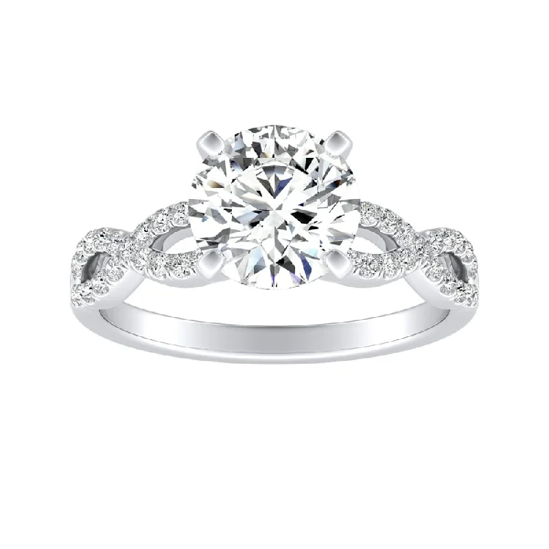 Ladies classic diamond engagement ring-Auriya 14k Gold 2 1/2ct Moissanite Infinity Diamond Engagement Ring 1/6ctw