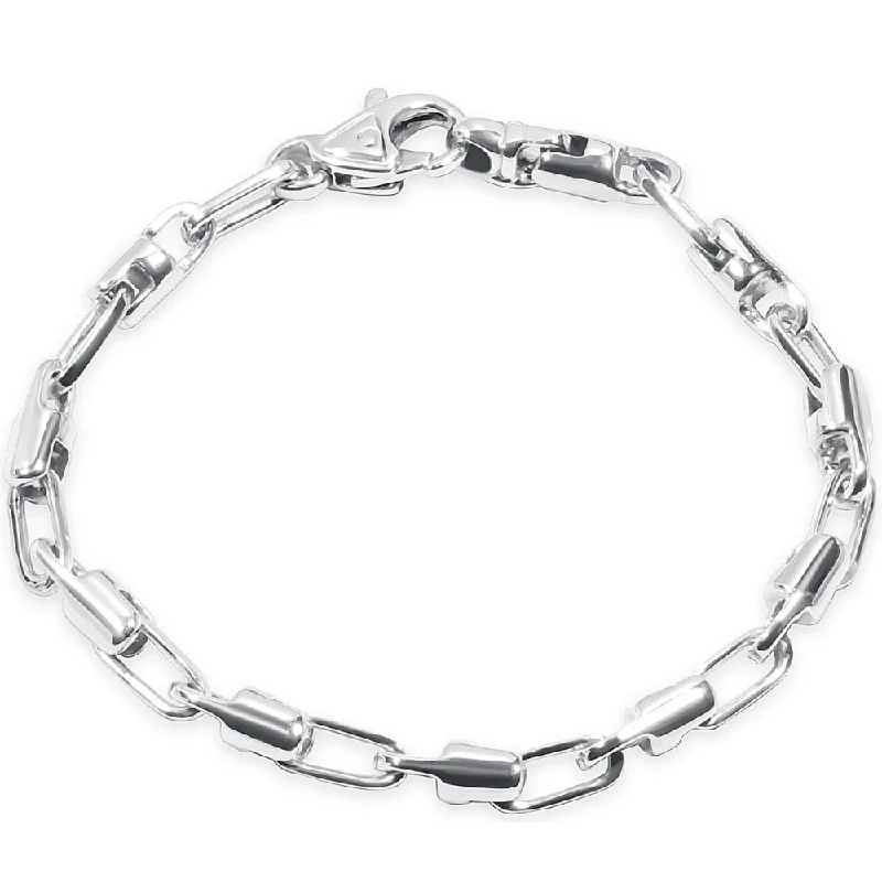 Ladies friendship bracelet-Men's Link 14k Gold (28gram) or Platinum (46gram) 5.5mm Bracelet 9.5"