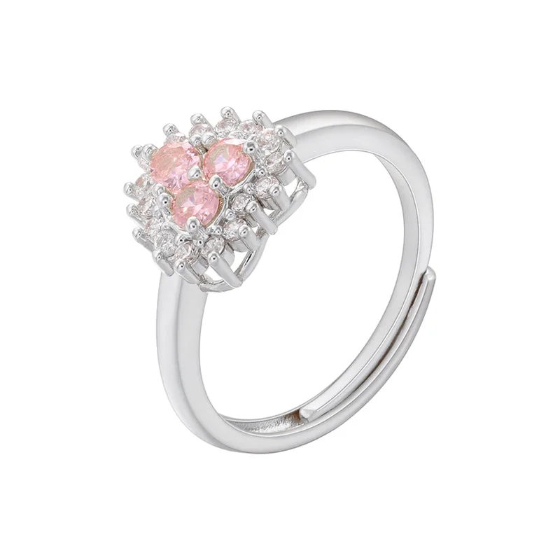 White Gold Color Pink Diamond