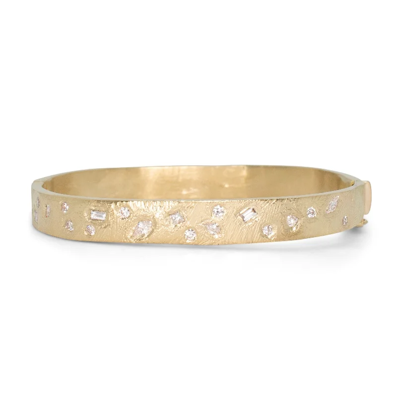 Ladies bangle bracelet-18K Diamond Cocktail Cuff Bracelet