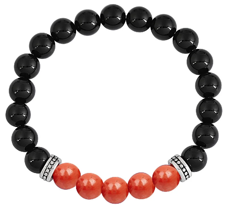 Ladies crystal bracelet-Red Jasper & Onyx Bracelet