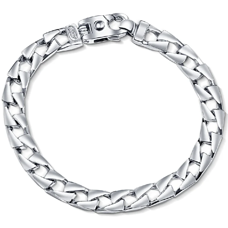 Ladies gold bracelet-Men's Curb Link 14k Gold (43gram) or Platinum (70gram) 8mm Bracelet 8.5"