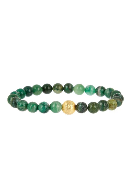 Ladies infinity bracelet-18K Matte Gold Multi Jade Bracelet