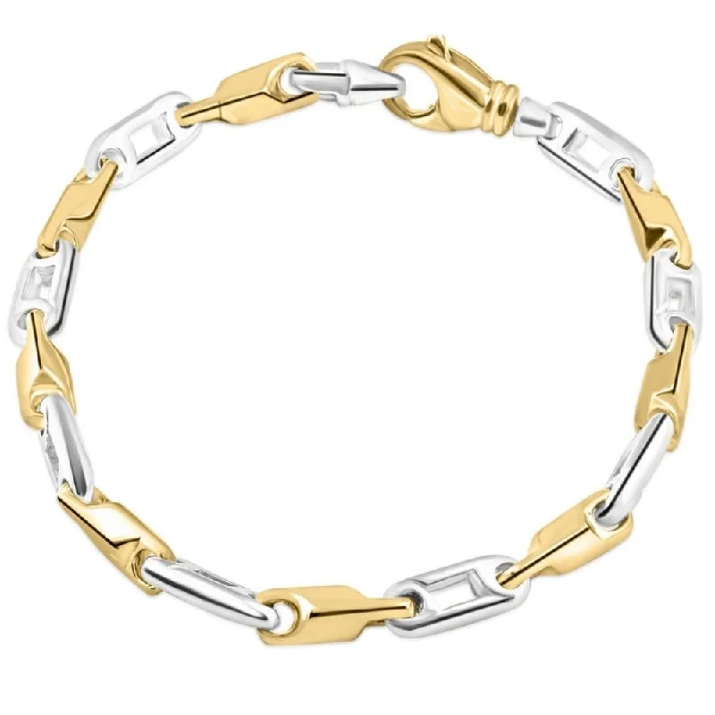 Ladies multi-layer bracelet-Men's 14k Gold (30gram) or Platinum (48gram) 5mm Link Bracelet 9"