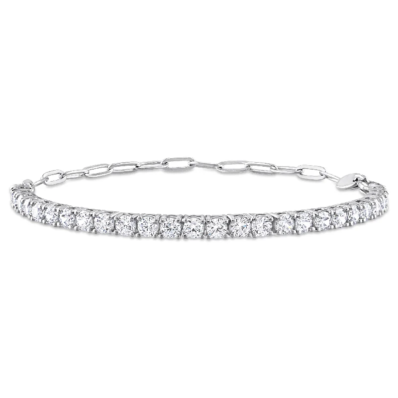 Ladies infinity charm bracelet-Miadora 5ct TGW Cubic Zirconia Tennis Bracelet in Sterling Silver - 7.5in