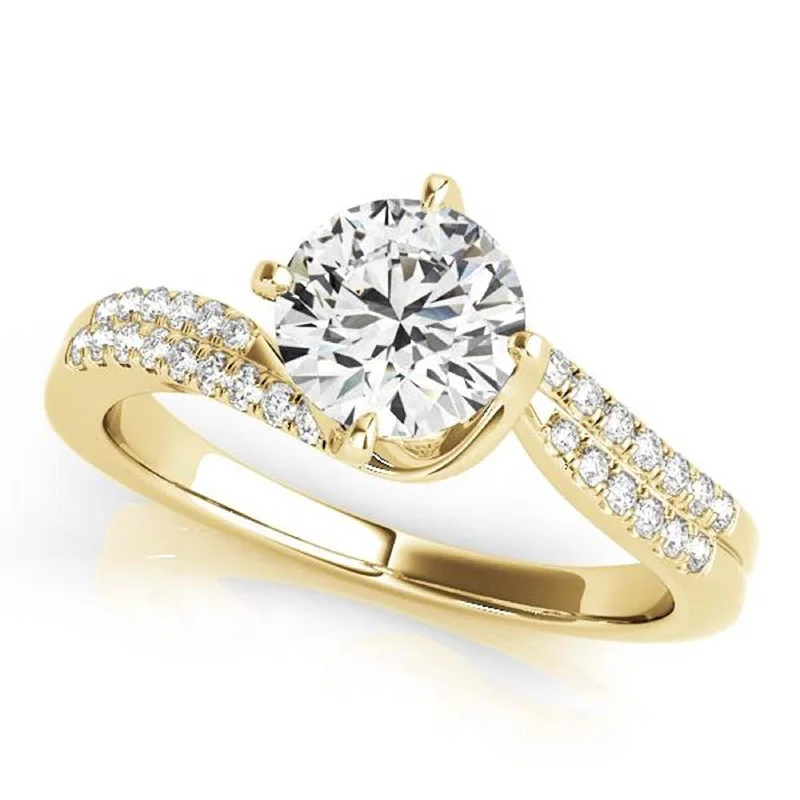 Ladies elegant diamond engagement ring-Auriya 14k Gold 1/2ctw Moissanite and Diamond Engagement Ring 1/6ctw