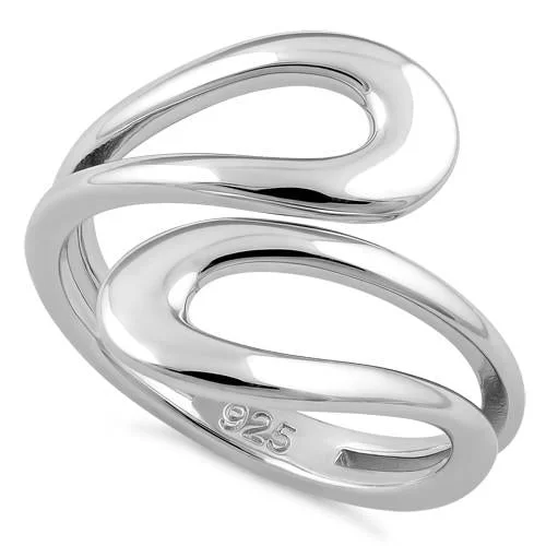 Ladies luxury ring-Sterling Silver Abstract Ring