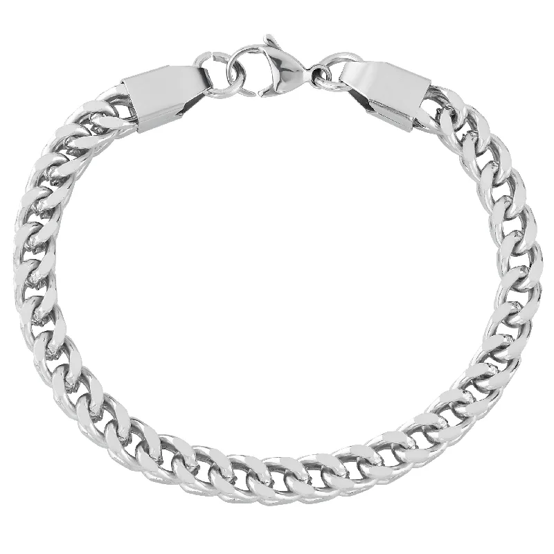 Ladies custom bracelet-London Fog 8 Inch Square Cuban Link Unisex Bracelet