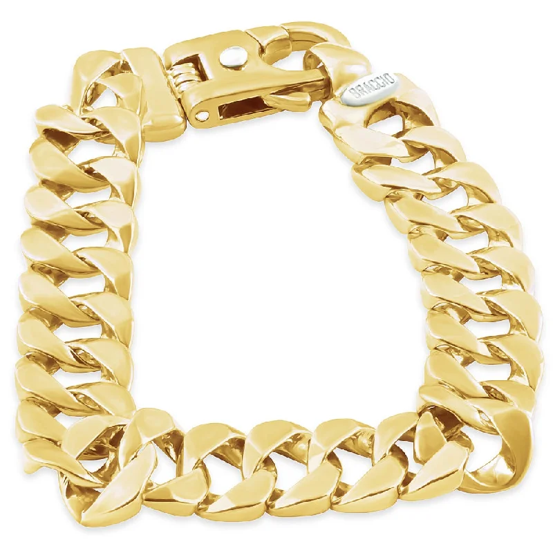 Ladies infinity charm bracelet-Men's Cuban Link 14k Gold (69gram) or Platinum (112gram) 14mm Bracelet 9.5"