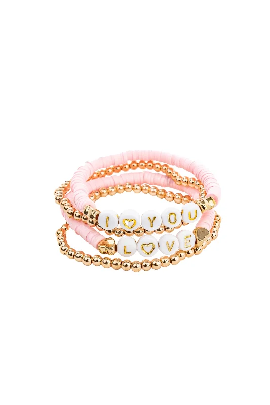 Ladies colorful bracelet-Pink Love Bracelet | Great Pretenders