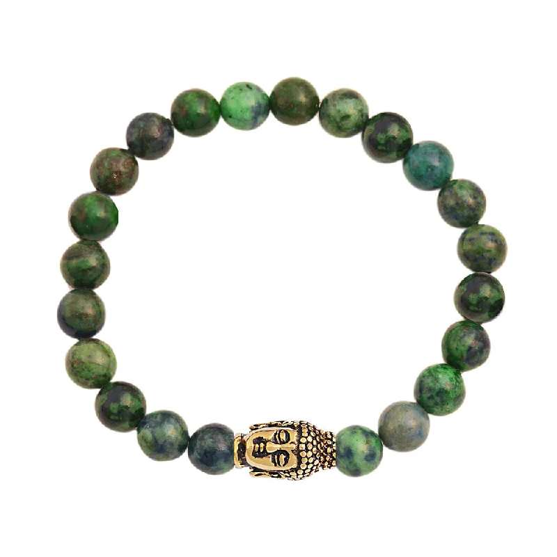 Ladies chunky bracelet-18K Jade & Carved Buddha Bracelet