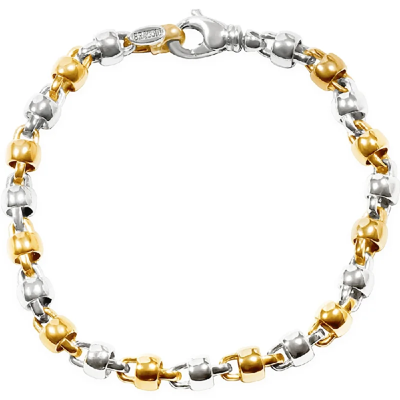 Ladies diamond tennis bracelet-Men's Link 14k Gold (32gram) or Platinum (51gram) 6.5mm Bracelet 8.5"