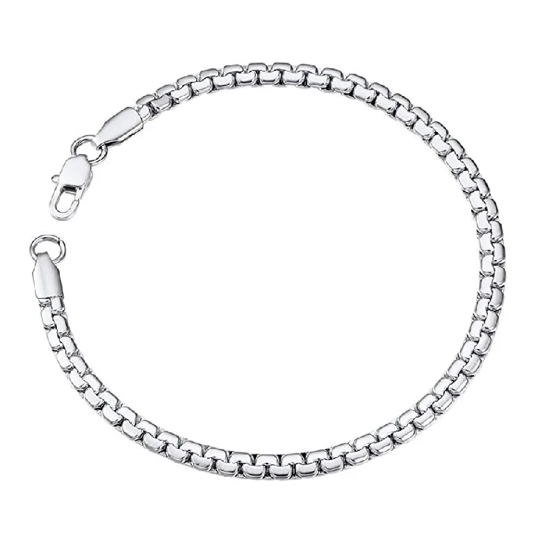 Ladies boho bracelet-Silver Box Link Bracelet