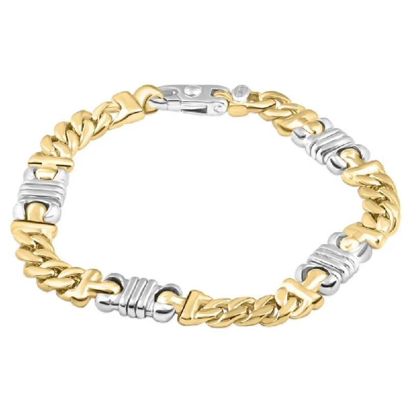 Ladies fashion bracelet-Men's Figaro 14k Gold (62gram) or Platinum (99gram) 9mm Link Bracelet 8.75"