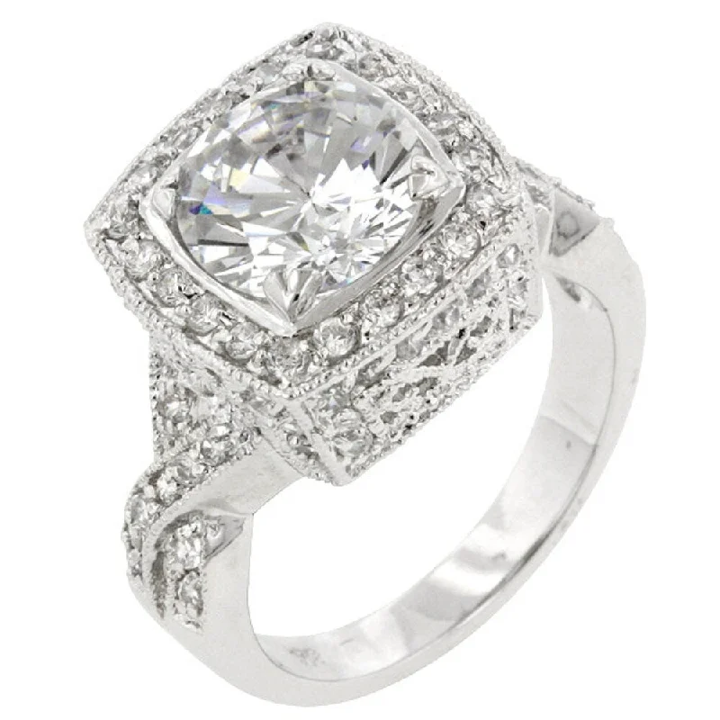 Ladies unique engagement ring-Palisades Classic Clear Ring For Engagement